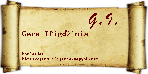 Gera Ifigénia névjegykártya